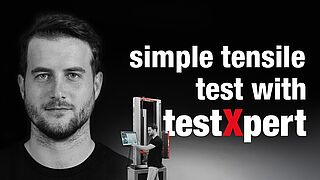 testXpert'te adım adım talimatlar içeren ASTM D638 test prosedürü