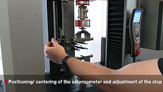 Testing of medical rubber-gloves with ZwickRoell Proline and longstroke extensometer