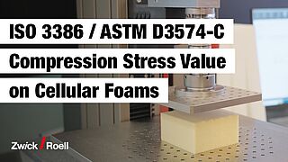 Stauchhärte an Polymerschaum nach ASTM D3574 Test C