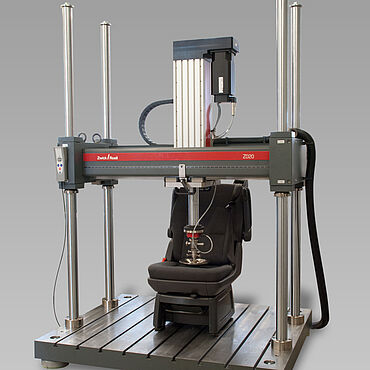 Automotive seat testing: Universal seat testing Special ZwickRoell testing system for universal automotive seat testing applicable to both on the complete seat at various positions and according to common standardized foam test procedures