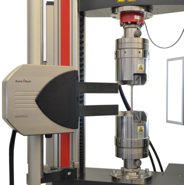 Mordazas hidráulicas cuerpo acciona cuñas con AllroundLine de 100 kN y extensómetro laserXtens